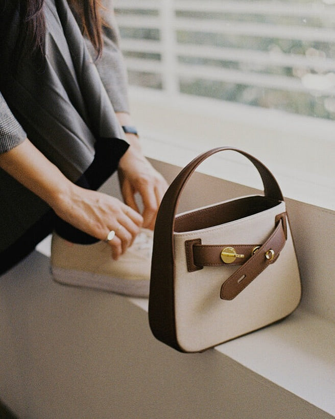 [100%牛皮] THE OFTN TILT / CAMEL X CANVAS S