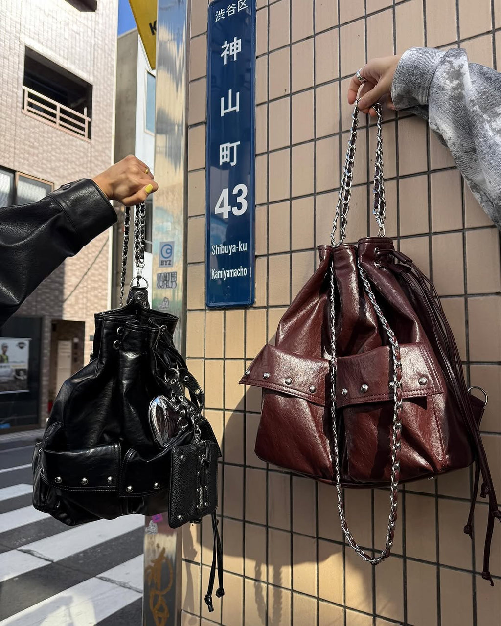 DEINET 5-WAY STUD POCKET MULTI BAG / 3COLORS