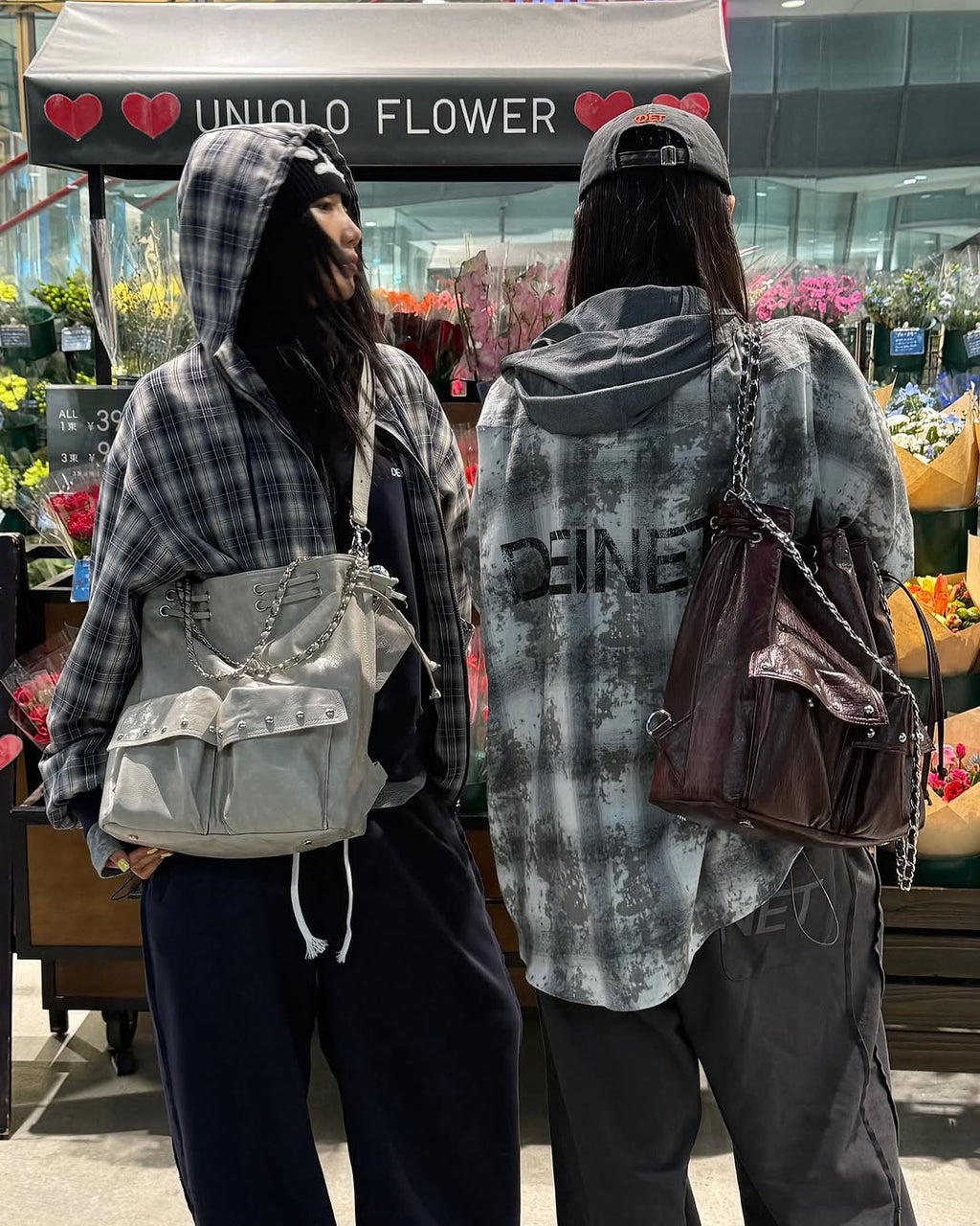 DEINET 5-WAY STUD POCKET MULTI BAG / 3COLORS