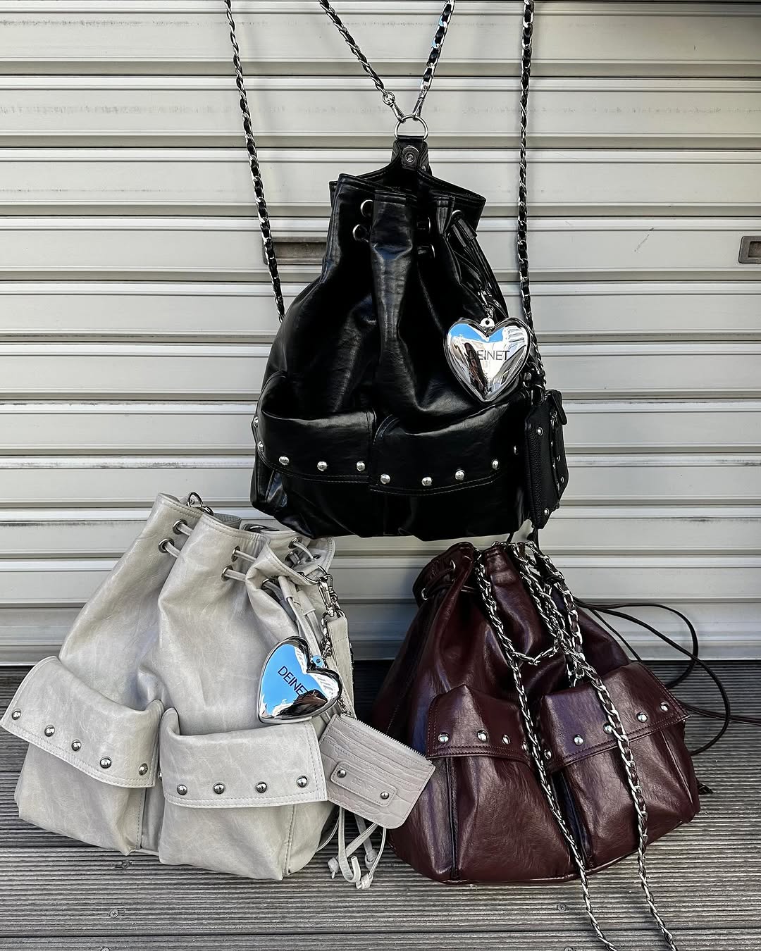 DEINET 5-WAY STUD POCKET MULTI BAG / 3COLORS