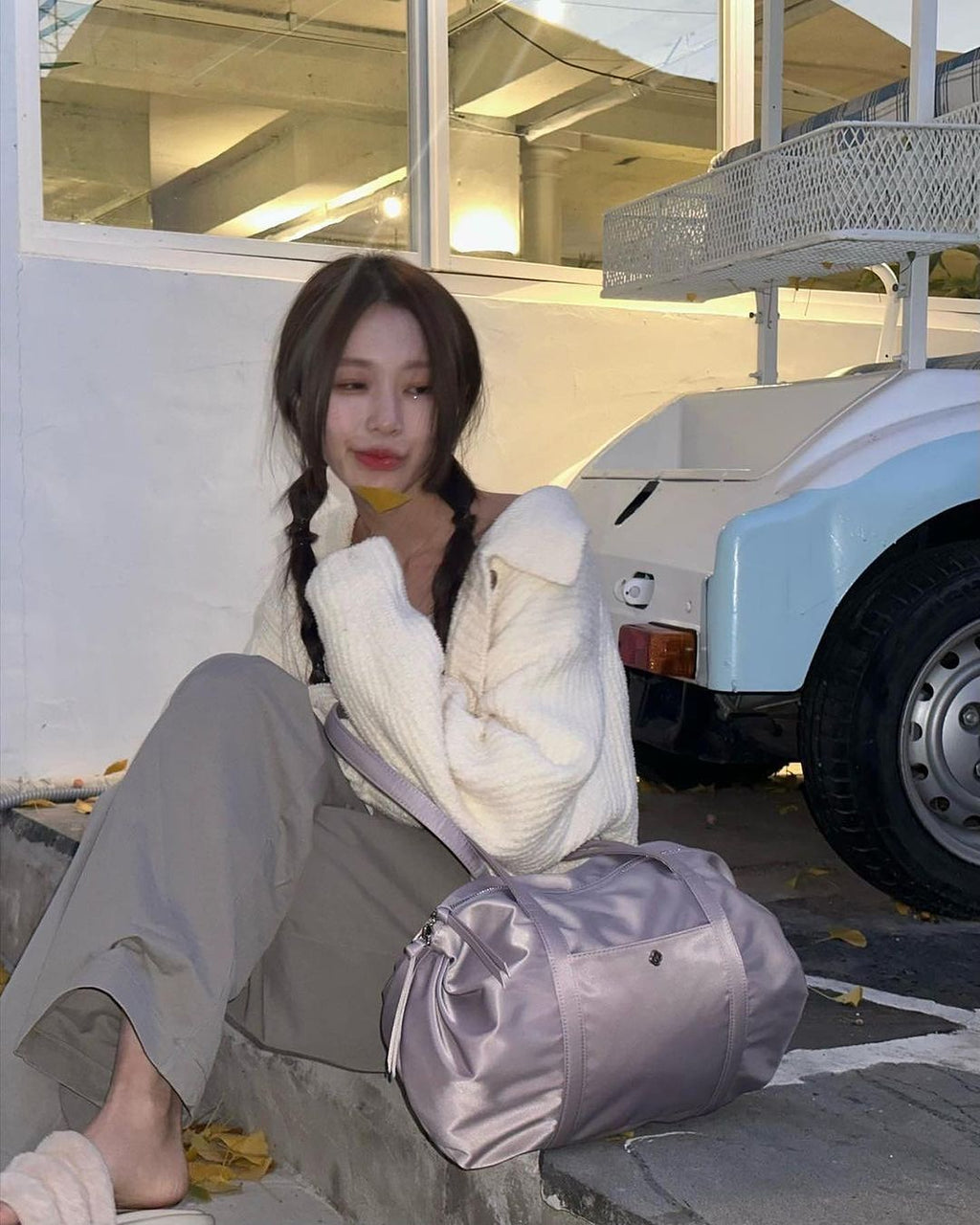 Heeari Aurora Shirring Duffel Bag - Lilac