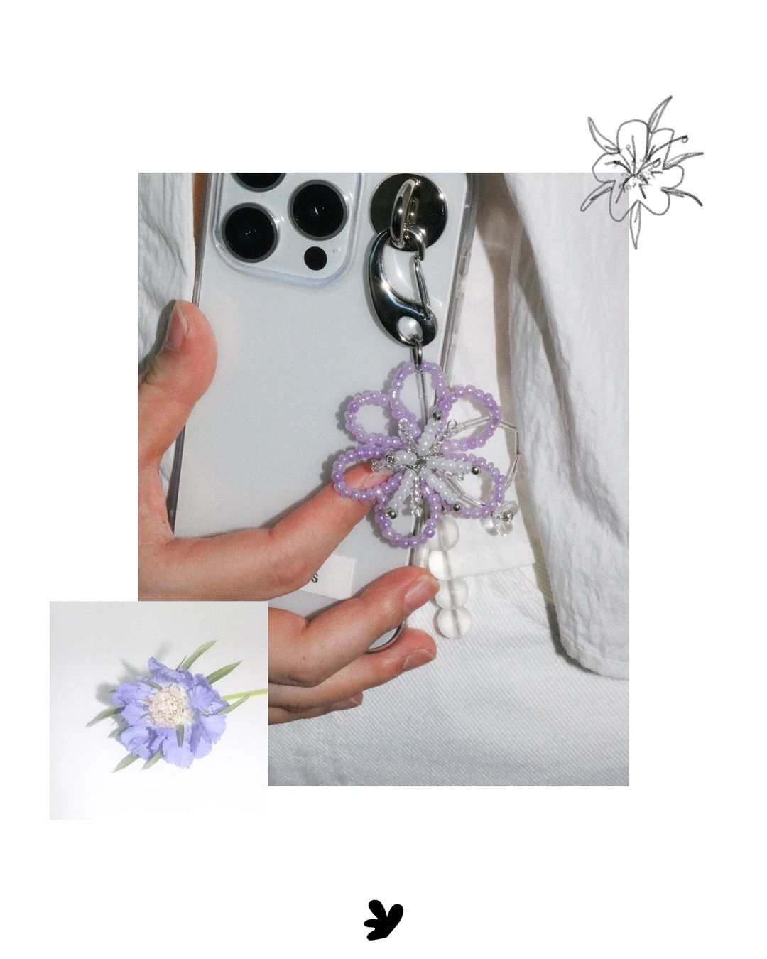 [handmade] Blossoming Flower keychain