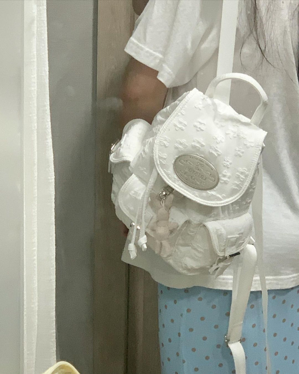 [權恩妃同款🎀] lotsyou Nostalgia Chubby Backpack - White