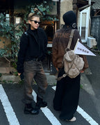 DEINET POM POM FUR BACKPACK IN MOCHA