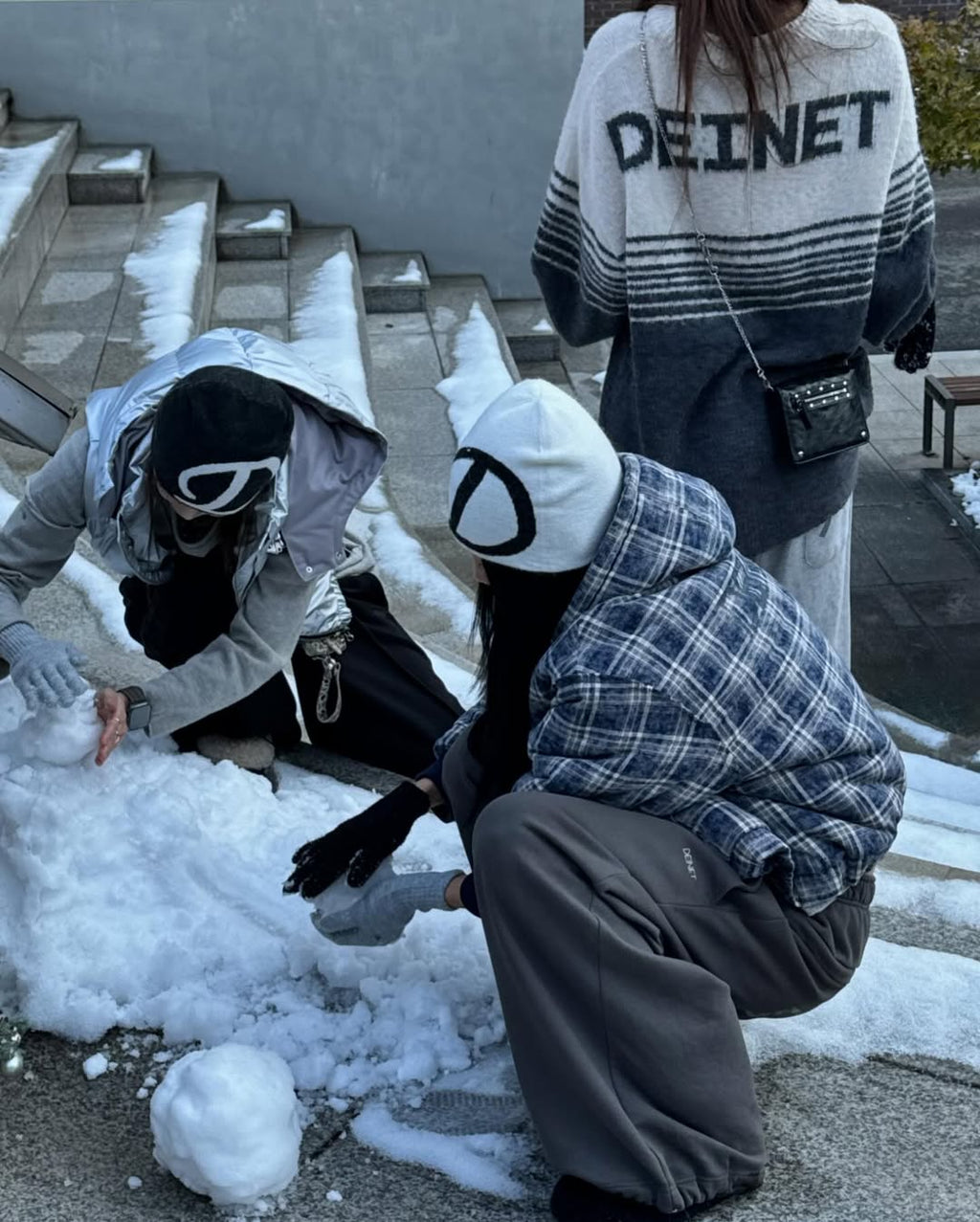 DEINET D LOGO KNIT BEANIE / 3COLORS