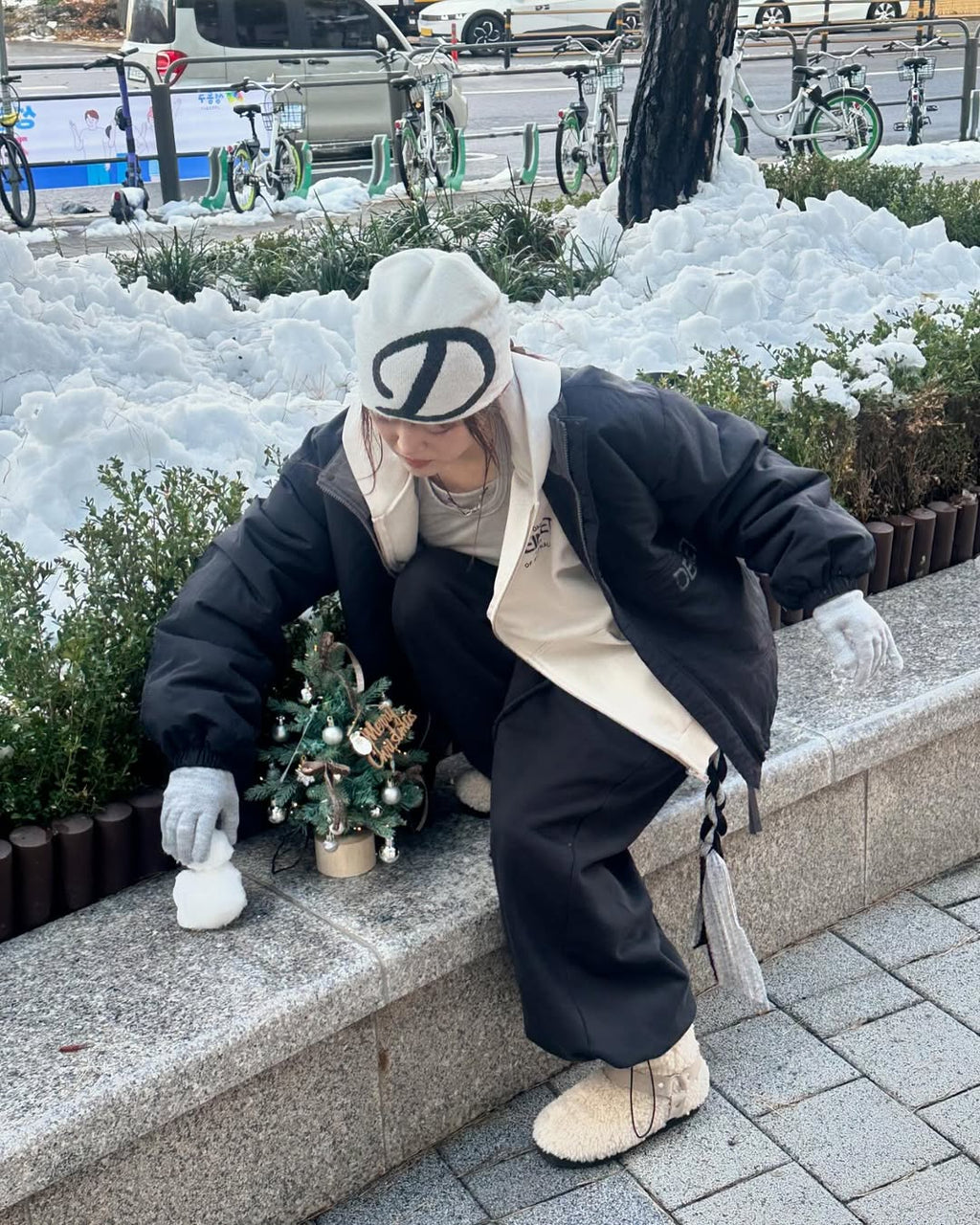 DEINET D LOGO KNIT BEANIE / 3COLORS