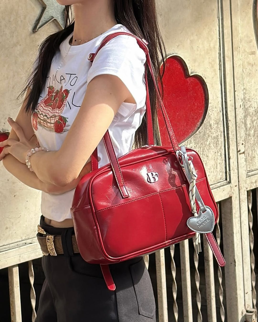 [香港現貨✨] [獨家代理🎀] The Babette Bread Shoulder Bag / Cherry Red