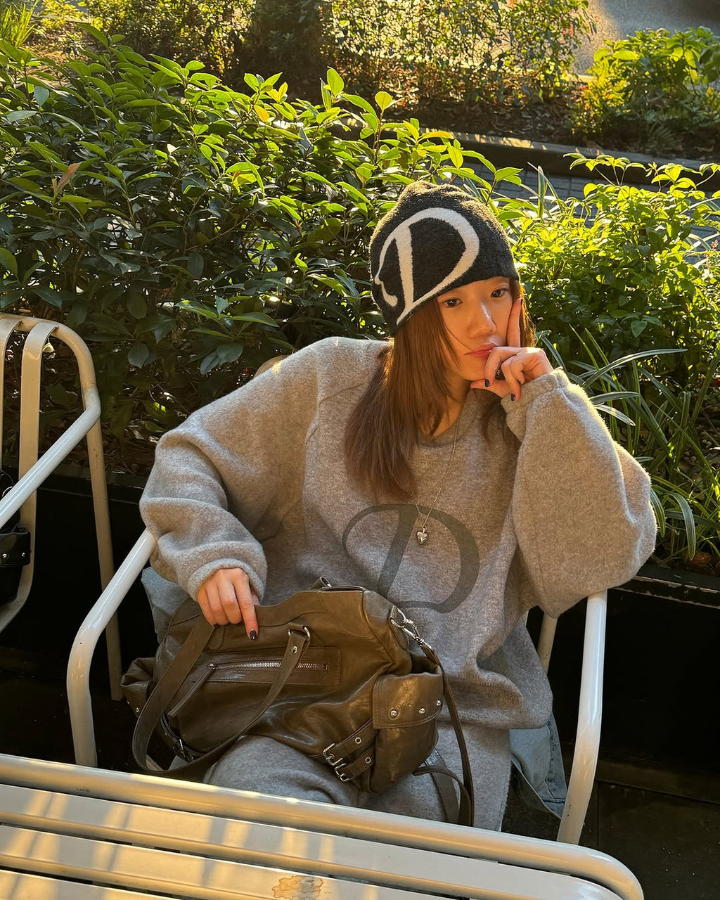 DEINET D LOGO KNIT BEANIE / 3COLORS