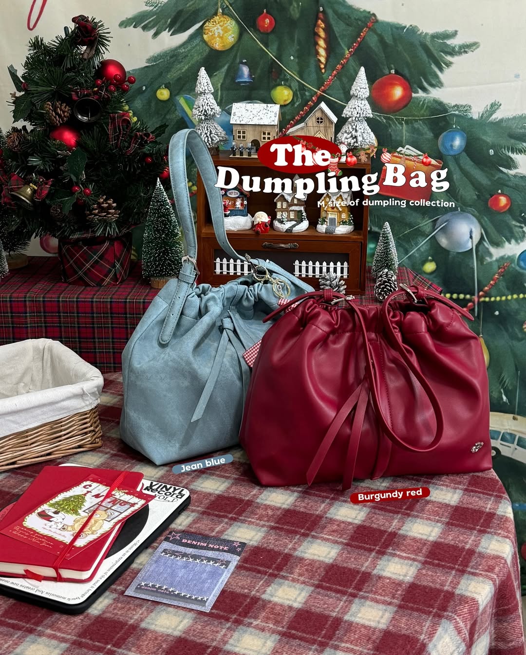 the Dumpling Bag (original) - jean/red