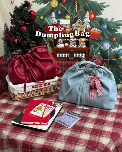 the Dumpling Bag (original) - jean/red