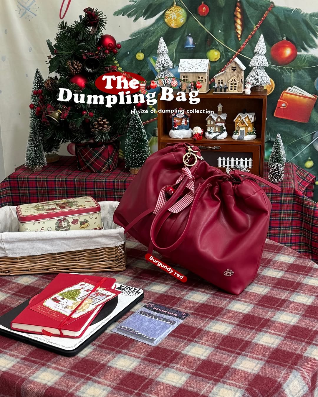 the Dumpling Bag (original) - jean/red