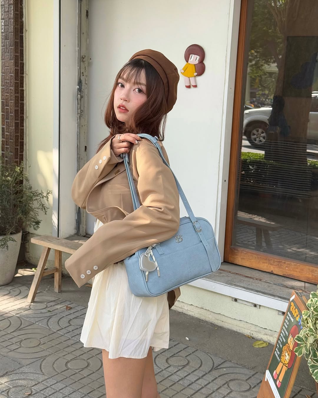 [獨家代理🎀] The Babette Bread Shoulder Bag - Blue Butter Cream (denim)