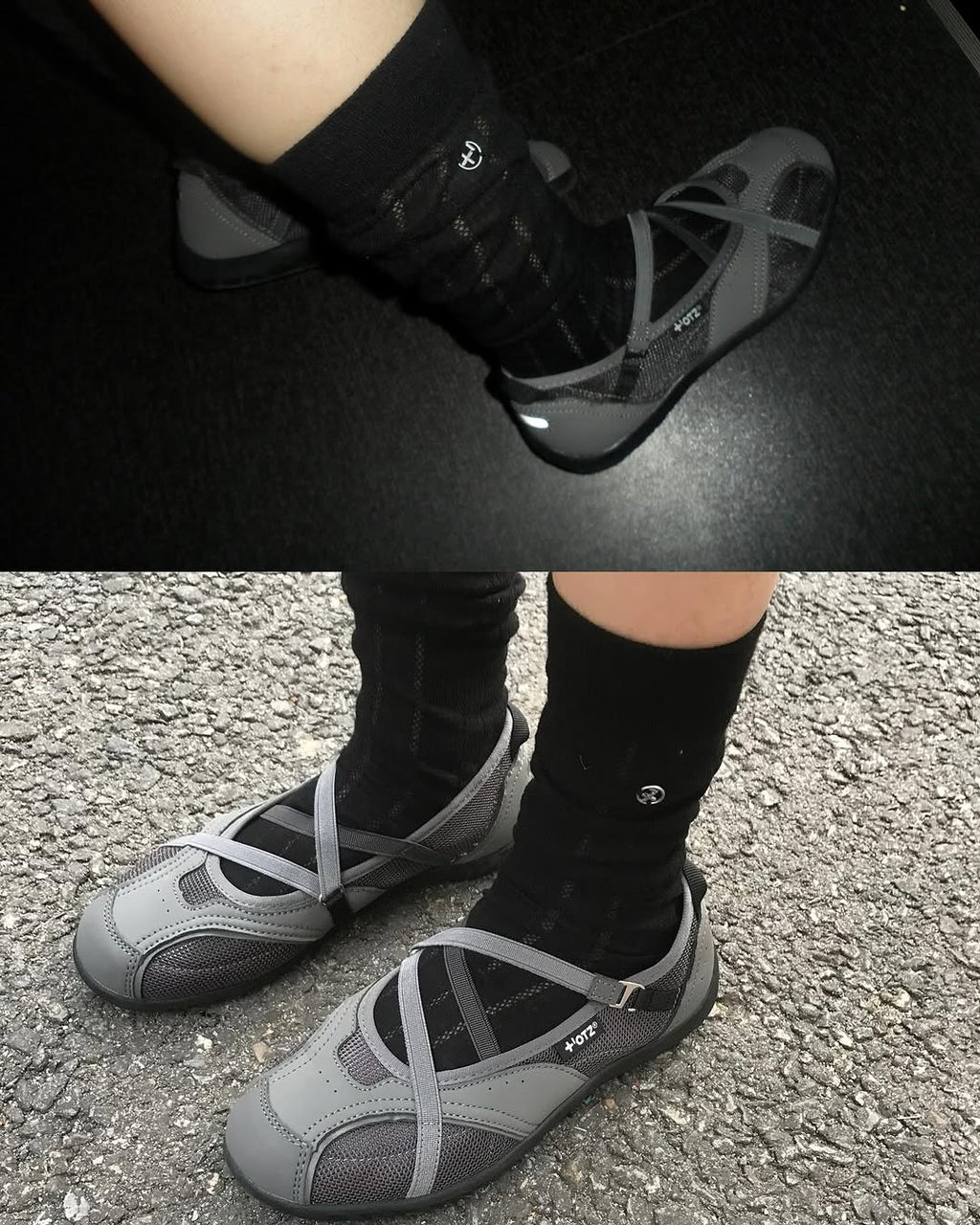 OTZ ROMARY BANDING FLAT SNEAKERS / GREY