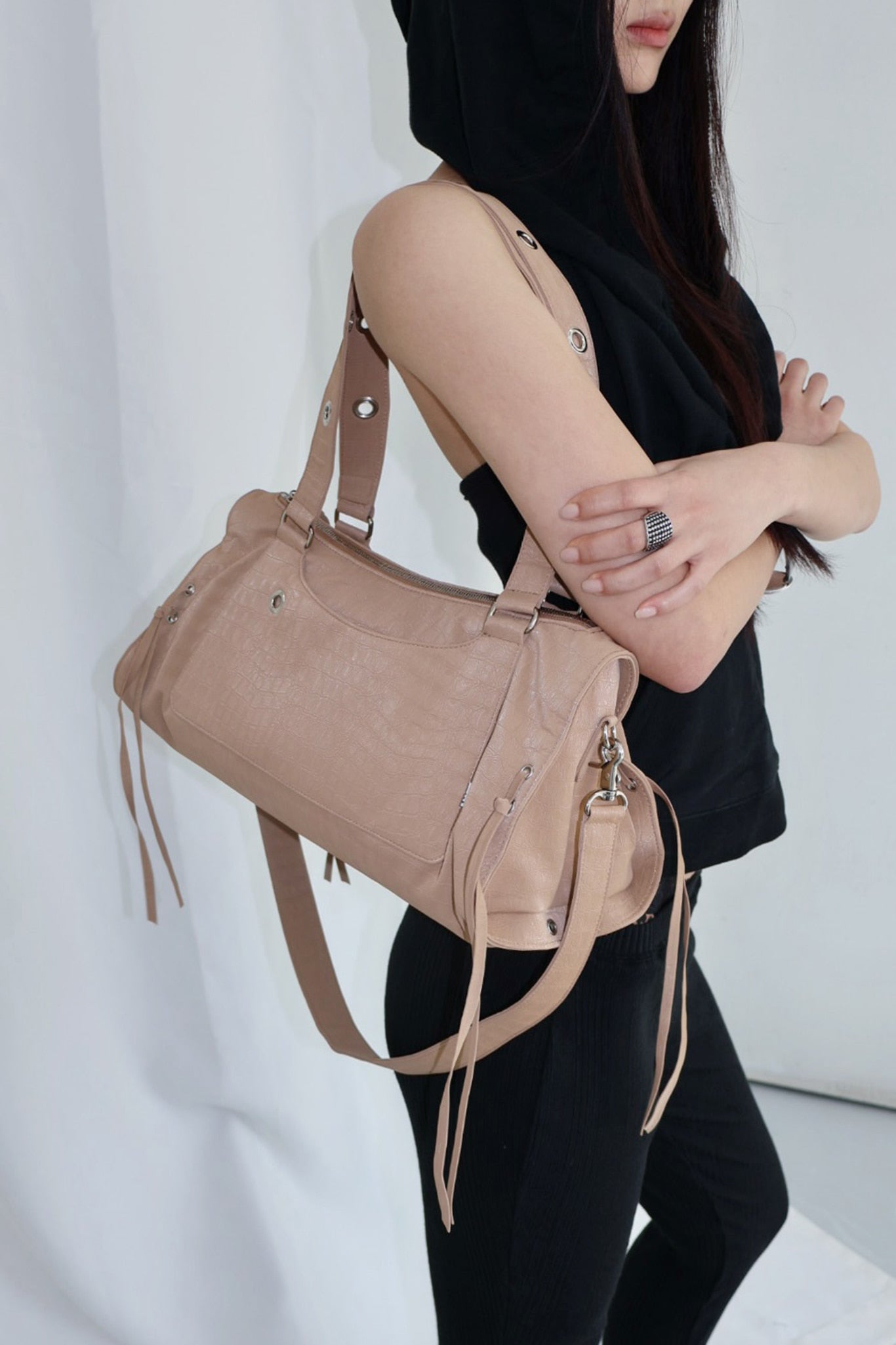 DEPC EYELET LEATHER BAG (VER.3) - SAND