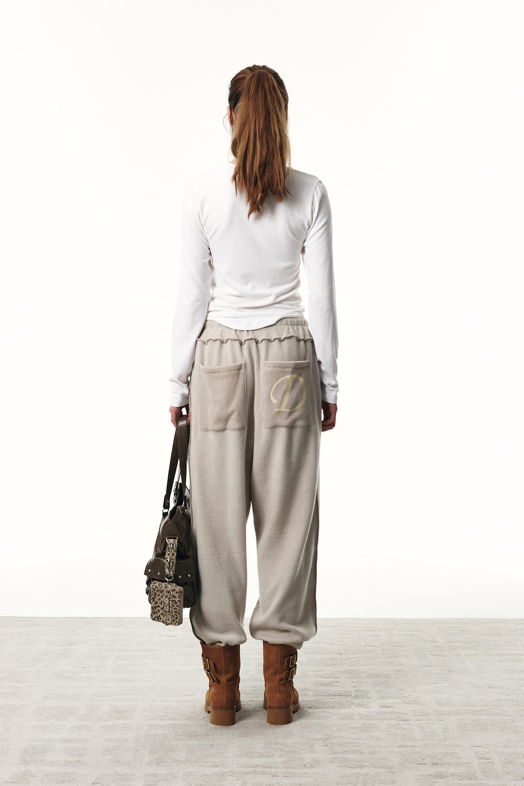 SMOOTH D LOGO KNIT PANTS & SWEATSHIRTS / 3COLORS