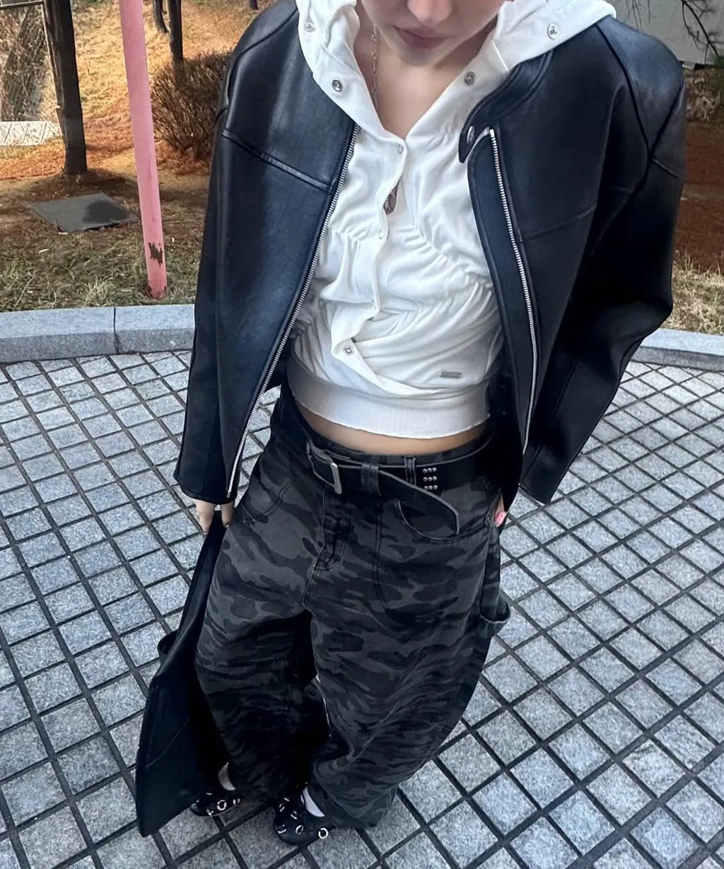 NASTY FANCY CLUB CARPENTER LETTERING DENIM PANTS / DARK GREY