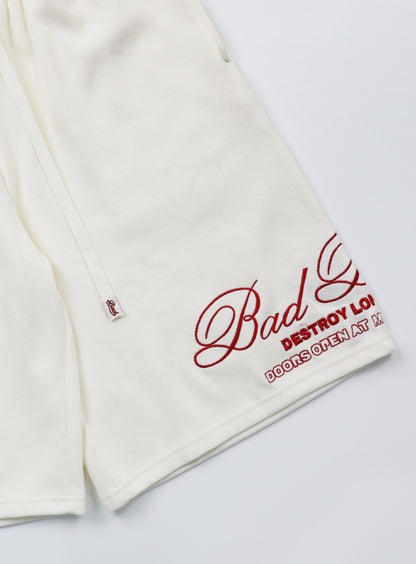 BADBLOOD Classic Logo Bermuda Pants / Cream White