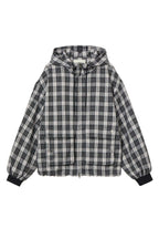 DEINET CHECK BOMBER JACKET IN BLACK