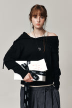 DEINET HUG ME STRING OFF SHOULDER KNIT / 2COLORS