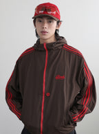 BADBLOOD Reversible Hoodie Windbreaker / Check Red