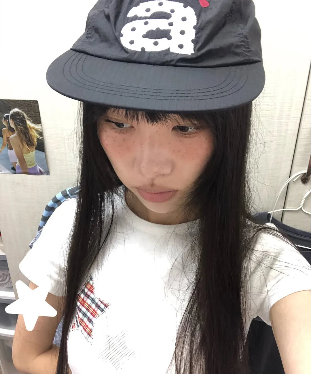 CHECK STAR TEE / 2COLORS