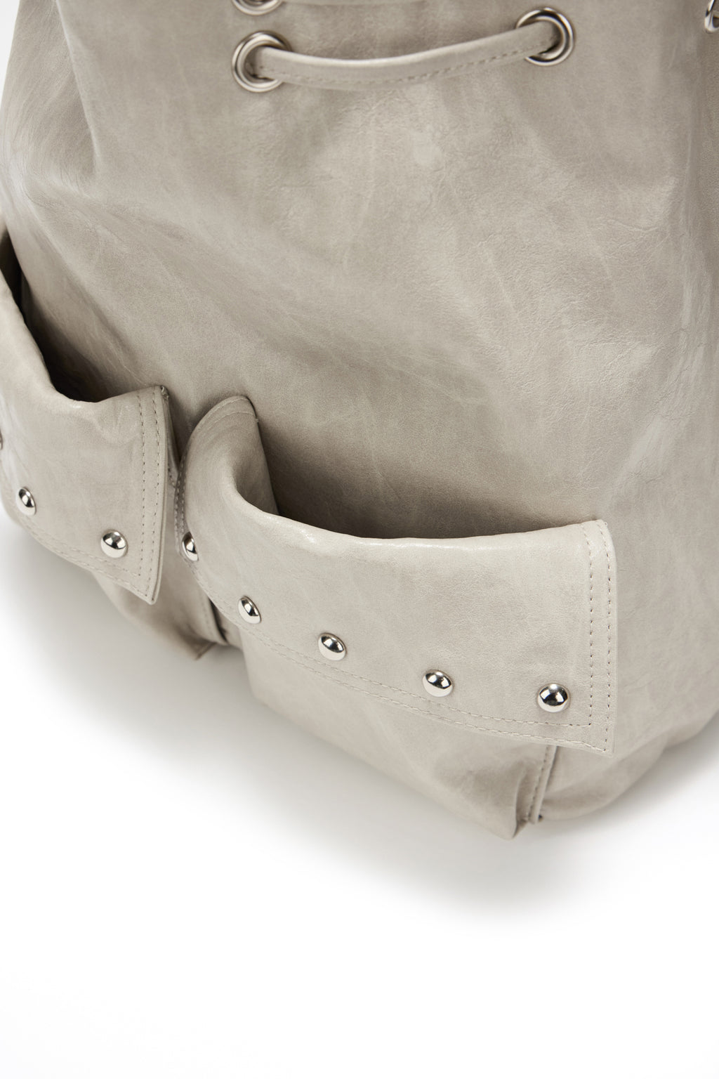 DEINET 5-WAY STUD POCKET MULTI BAG IN ASH BEIGE