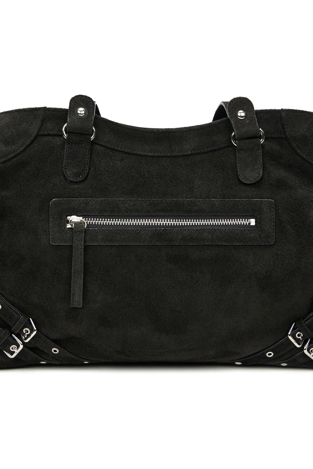 DEINET STUD POCKET BIG BAG IN SUEDE BLACK