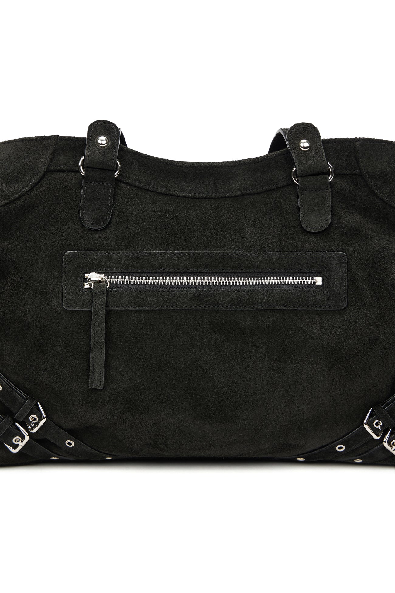 DEINET STUD POCKET BIG BAG IN SUEDE BLACK