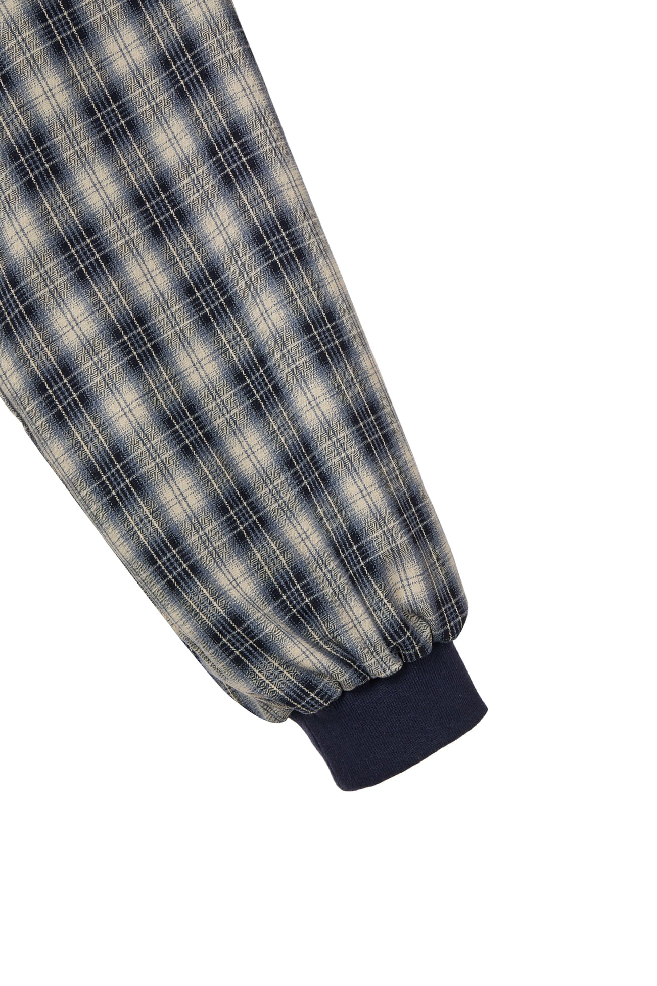 DEINET CHECK BOMBER JACKET IN NAVY