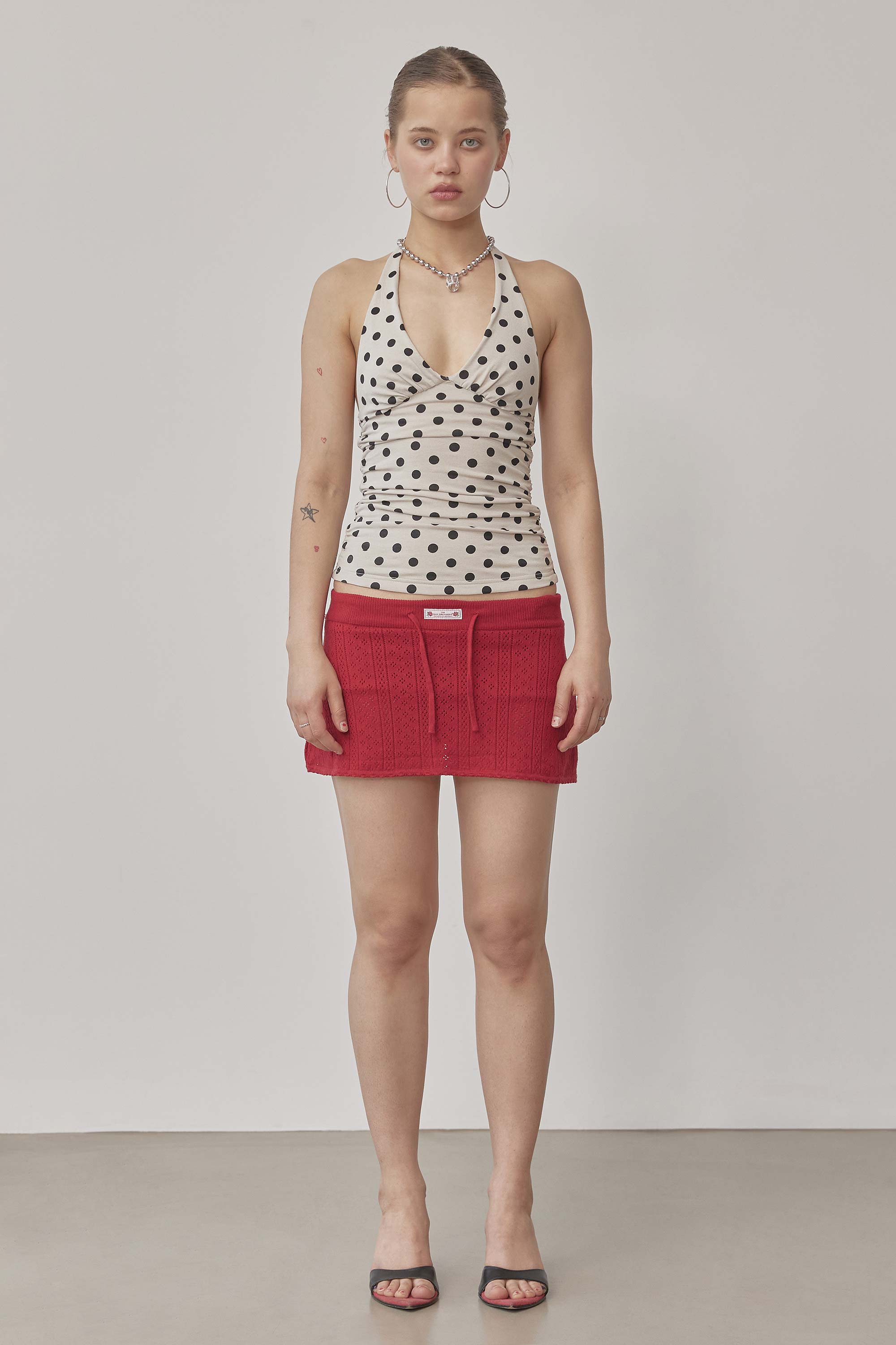 Dot Halter Top Raw