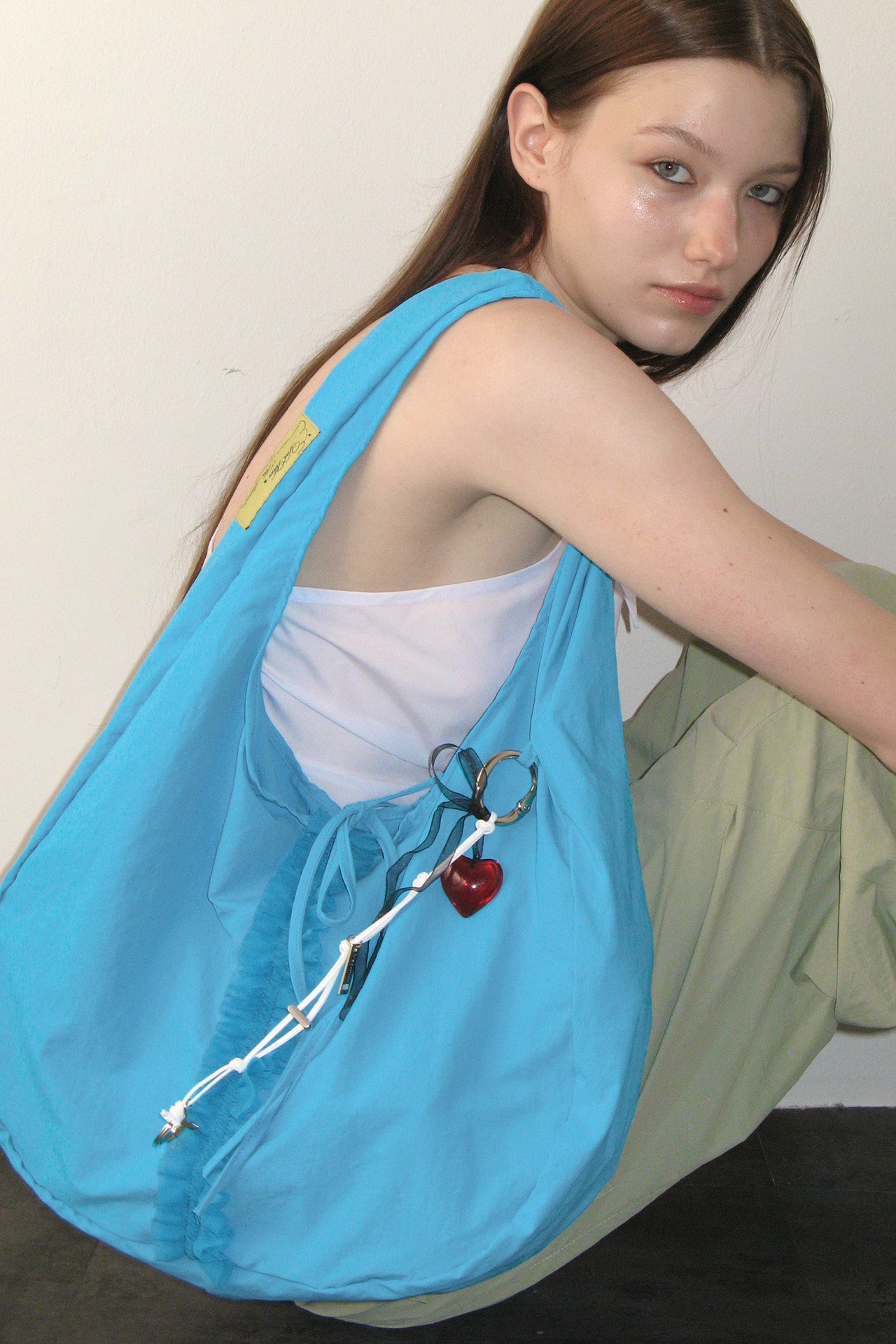 Yeomim frill hobo bag / ocean blue