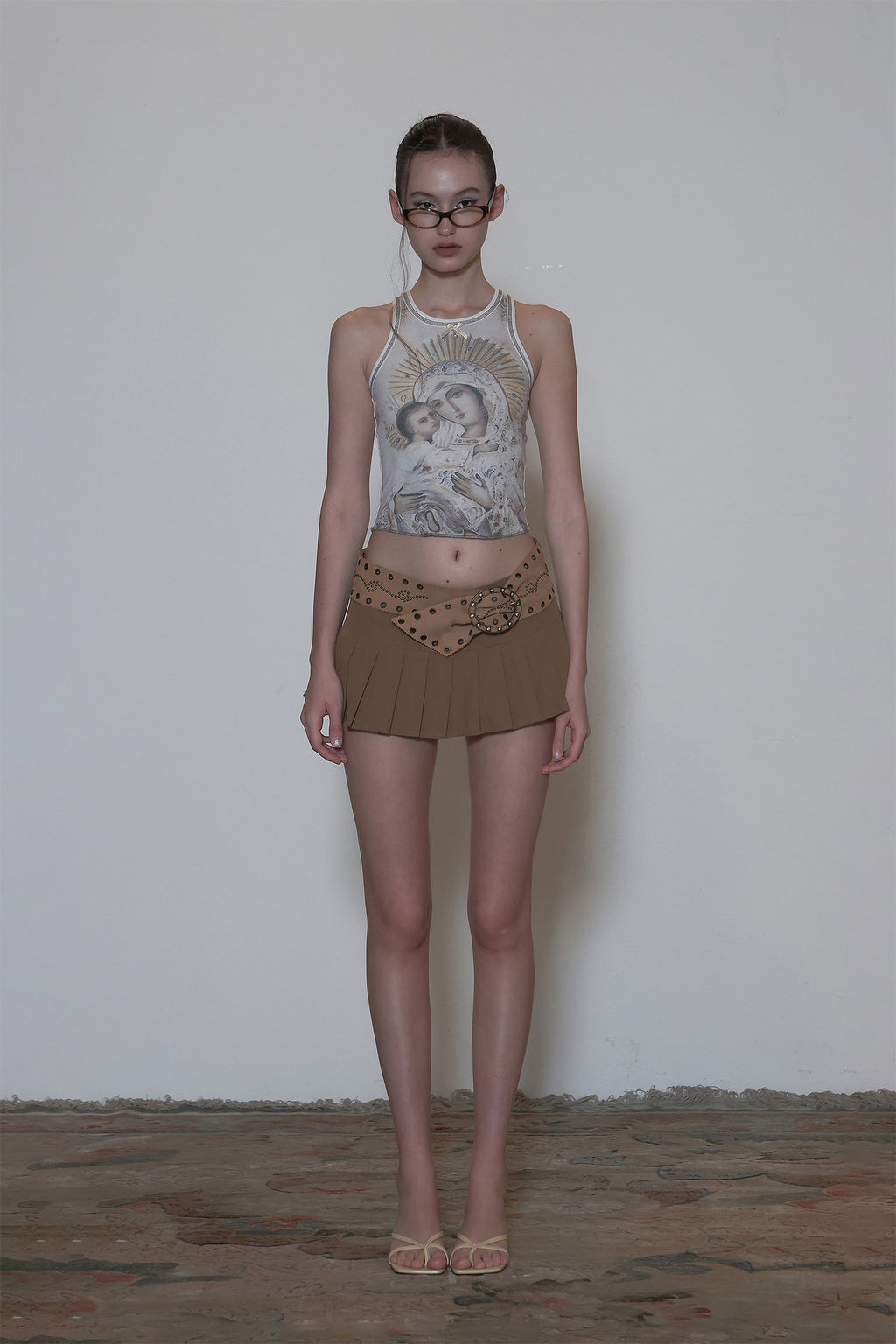 [SCULPTOR] Maria Tear Drop Tank Top - Dirty Peach/Raw