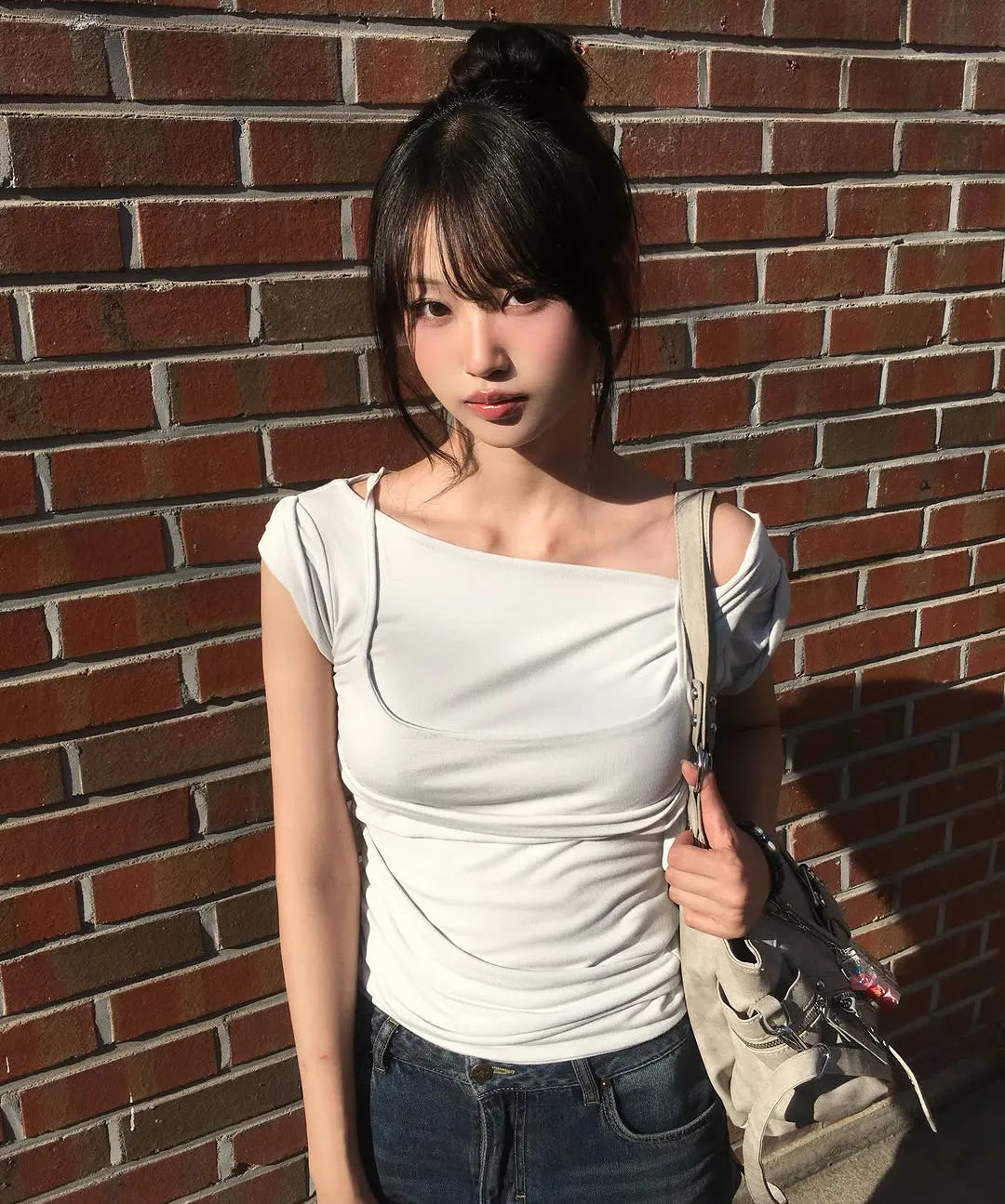 [FLAREUP] LAYERED BUSTIER T-SHIRT_4 COLORS