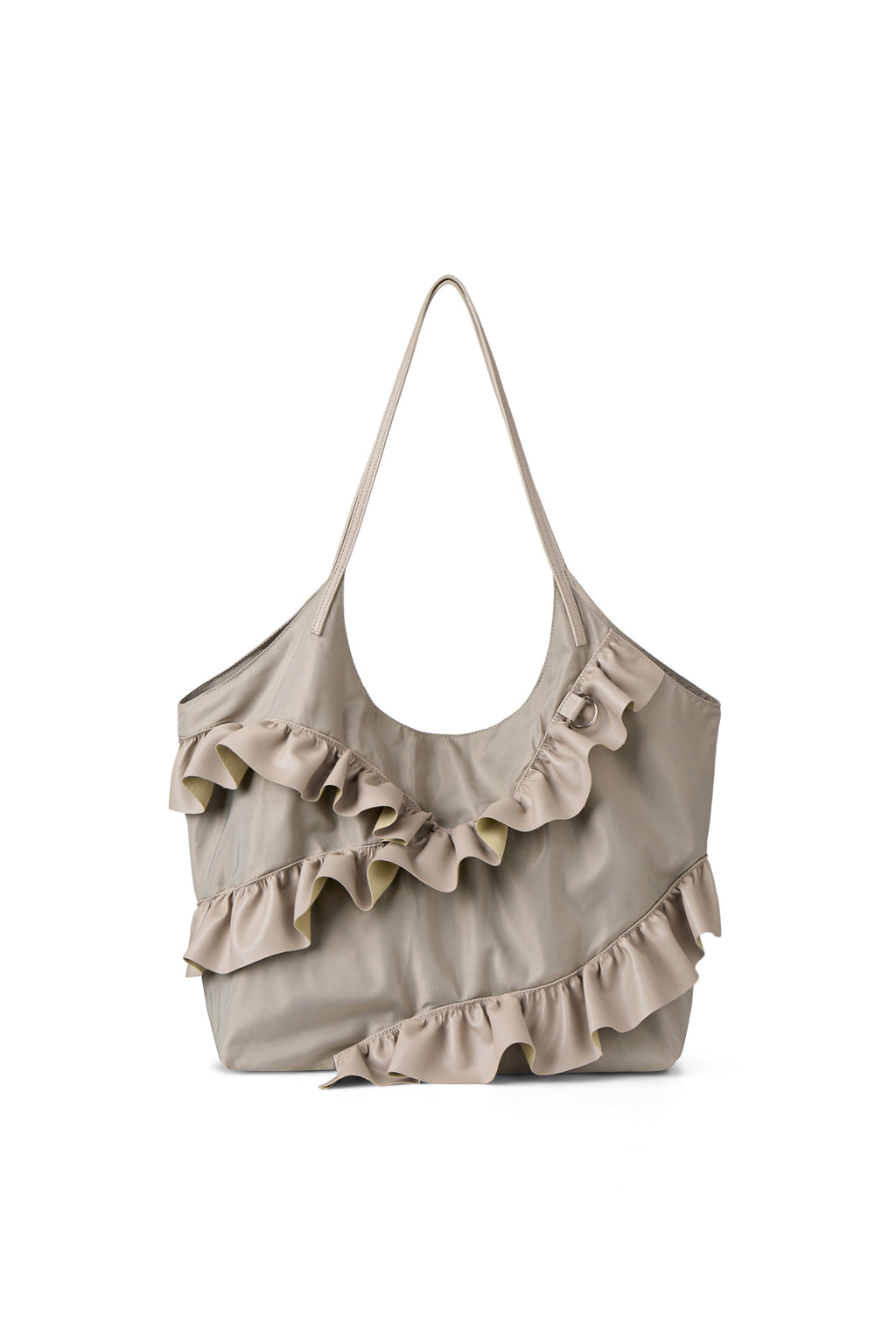 FRILL BIG BAG IN BEIGE