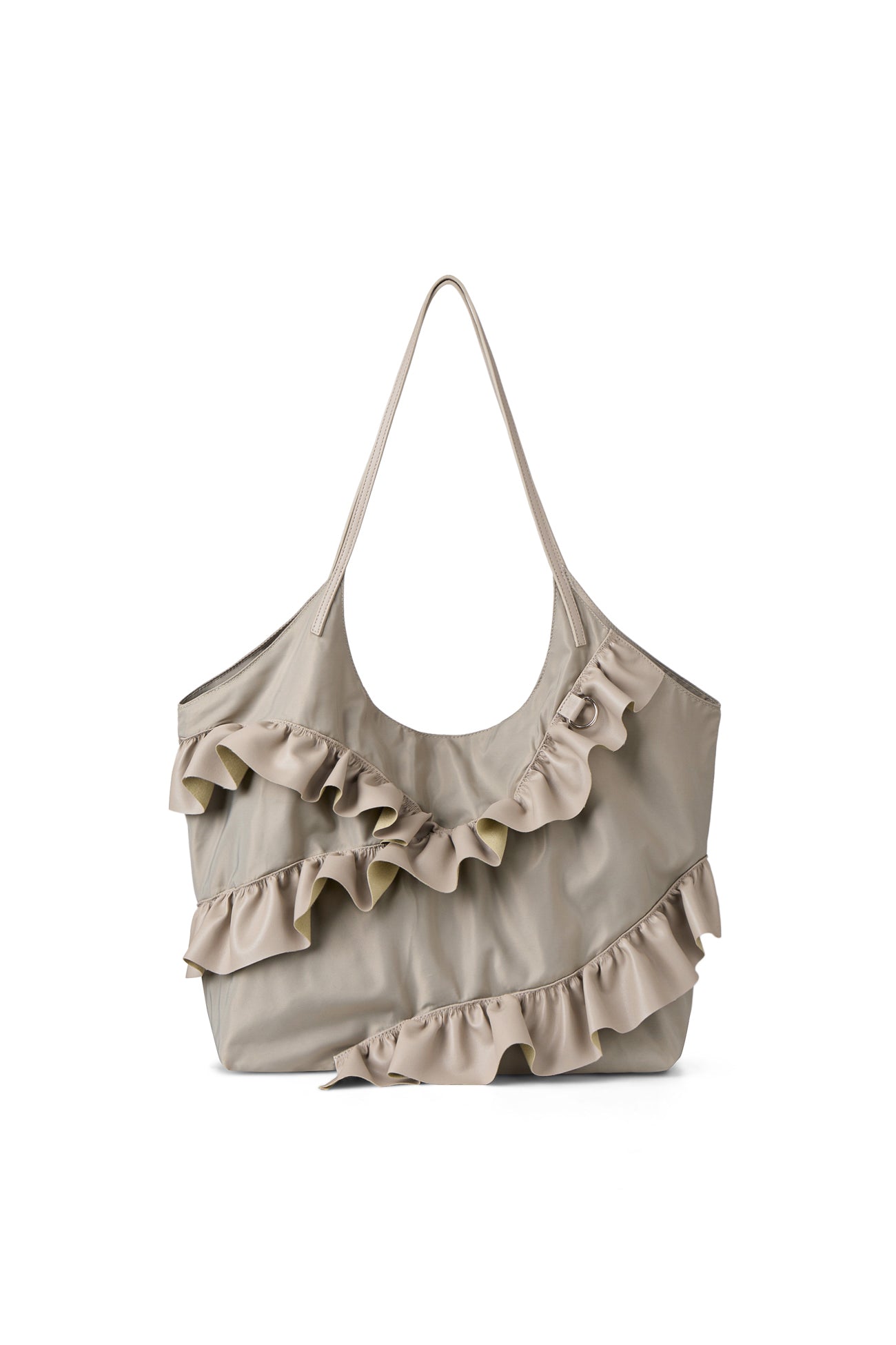 FRILL BIG BAG IN BEIGE