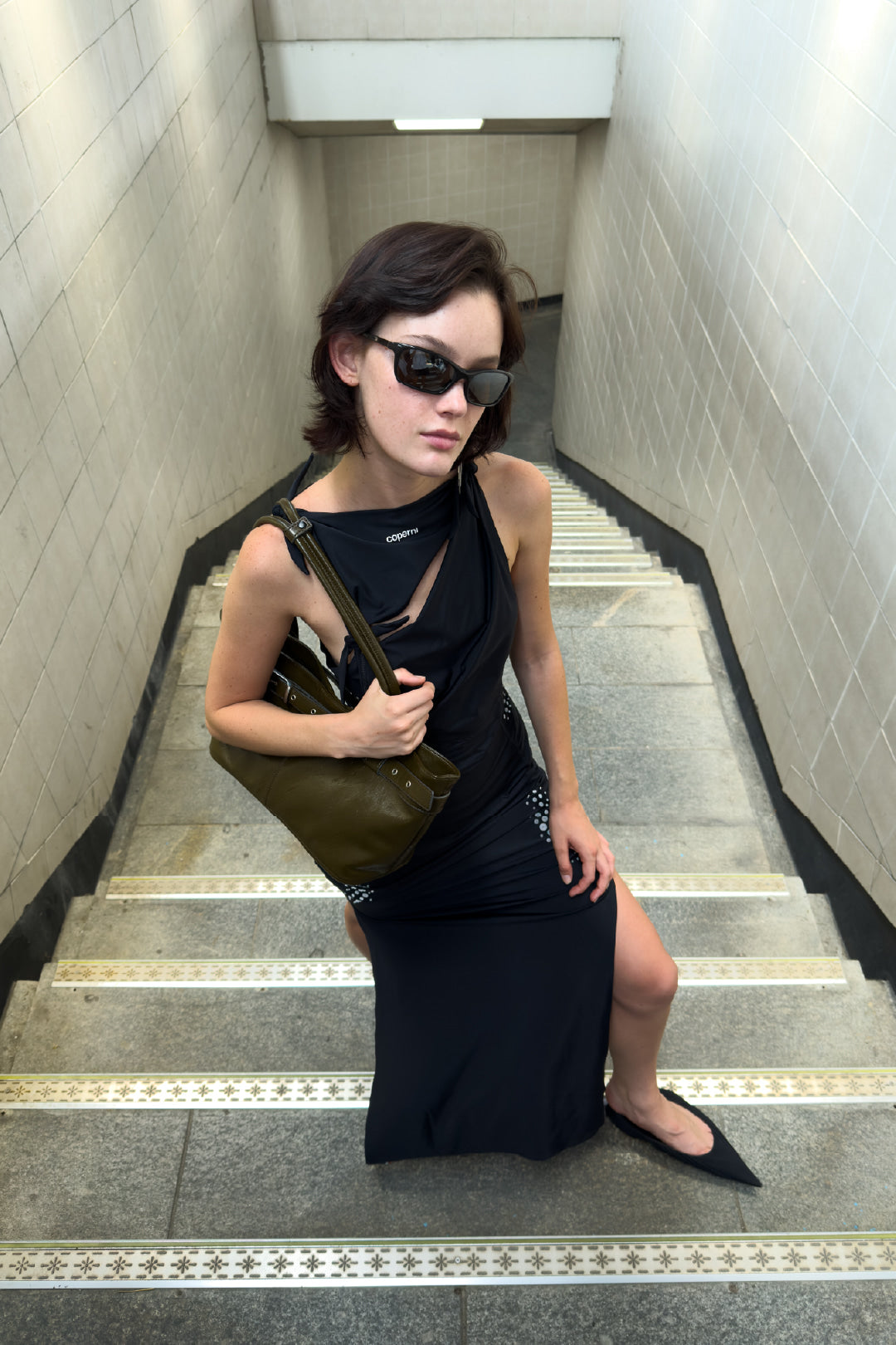 YEOMIM belted boat bag (crack khaki)