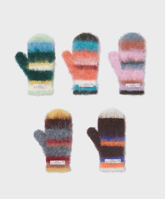 Rockfish Stripe Shaggy Mittens / 5colors