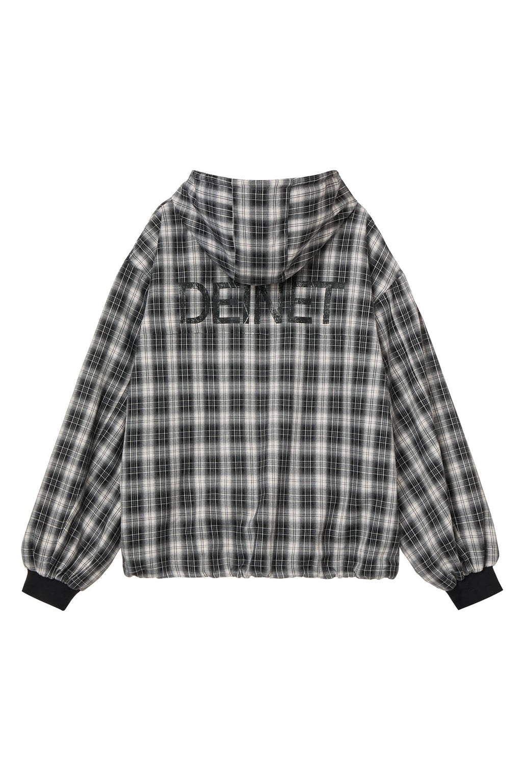 DEINET CHECK BOMBER JACKET IN BLACK