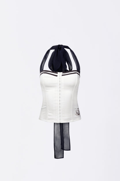 Marine Halter Corset White