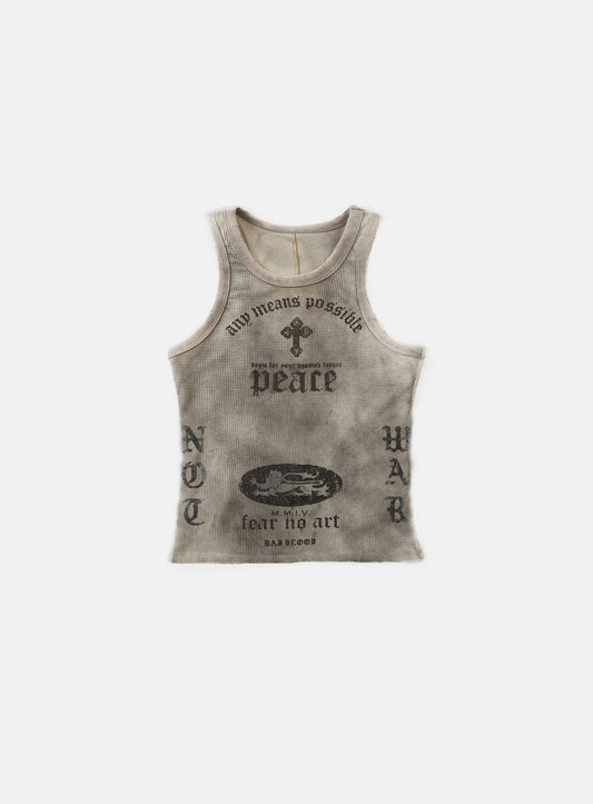BADBLOOD PEACE NOT WAR TANK - DUSTY BEIGE
