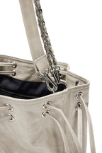 DEINET 5-WAY STUD POCKET MULTI BAG IN ASH BEIGE