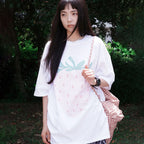 WONDERVISITOR Ascii Strawberry Overfit T-shirt [White]