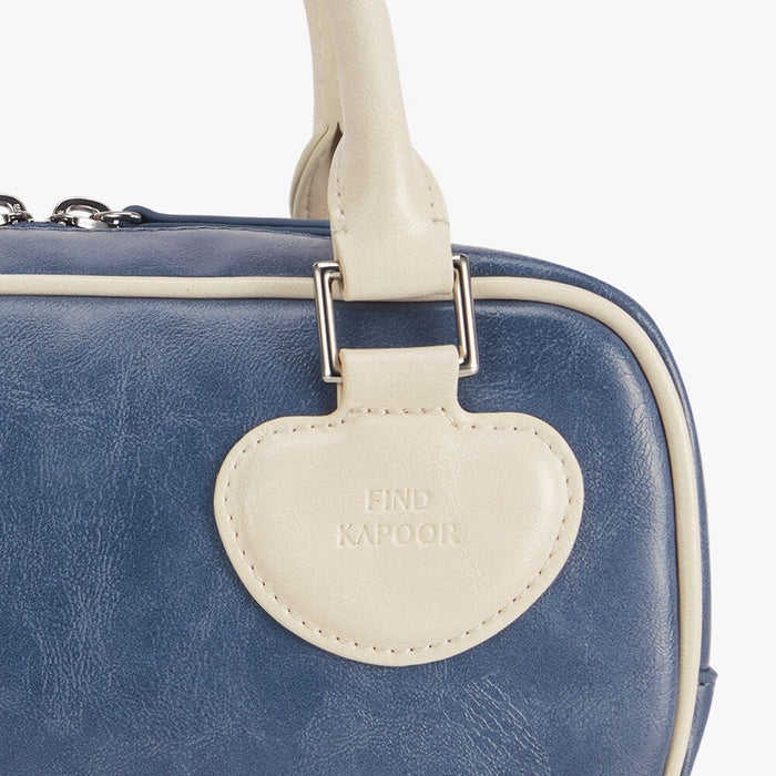 FINDKAPOOR Heart Block Bag 22 Crinkled - Blue/Ivory