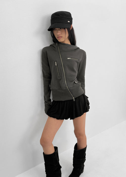 BLAKCUP Freaky Unbalanced Hood Zip-Up - 2colors