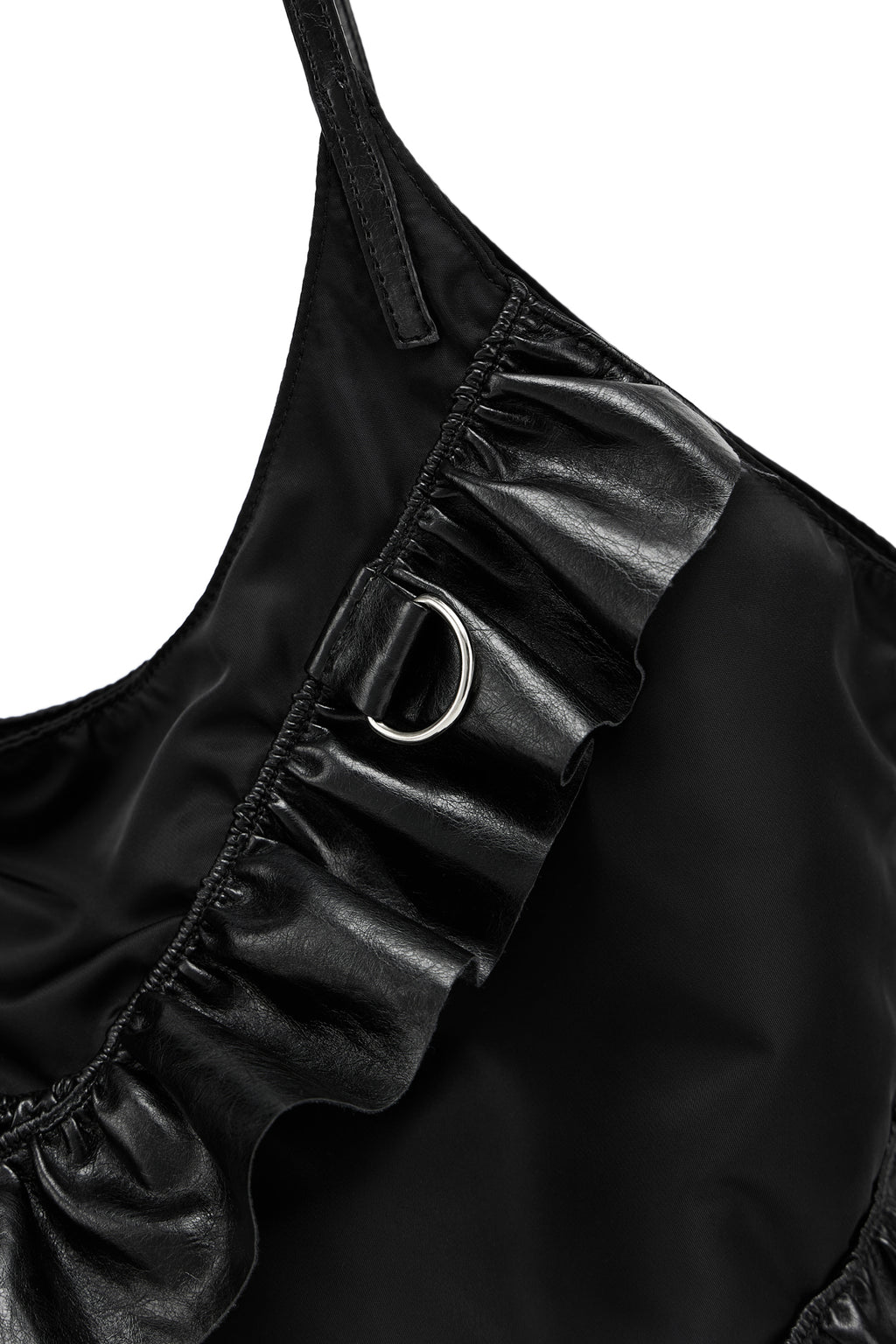 FRILL BIG BAG IN BLACK