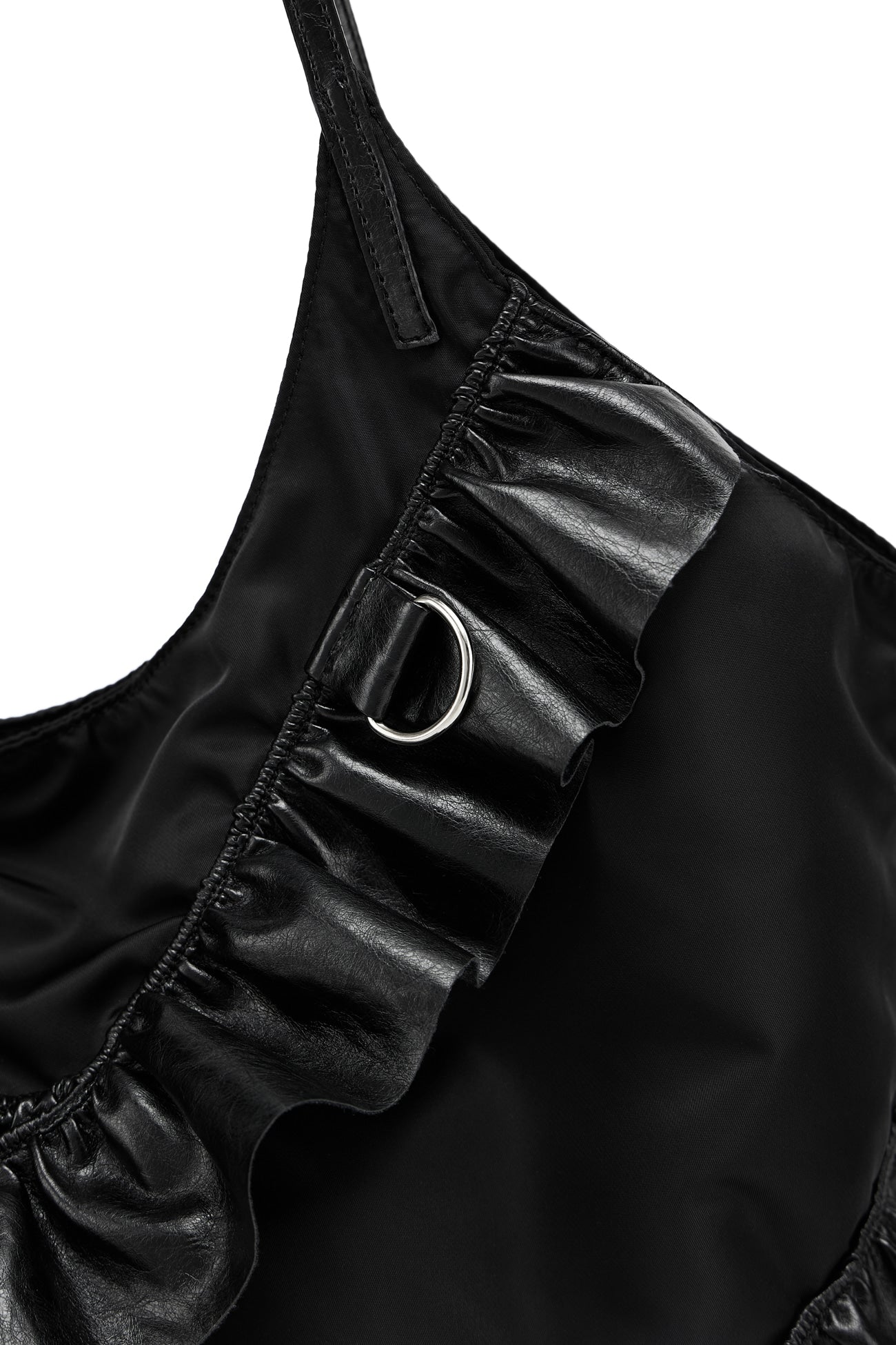 FRILL BIG BAG IN BLACK