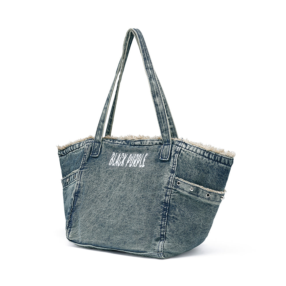 Denim Fringe Shoulder Bag
