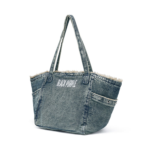 Denim Fringe Shoulder Bag