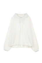 DEINET SMOOTH D LOGO HOODIE IN IVORY / BLACK