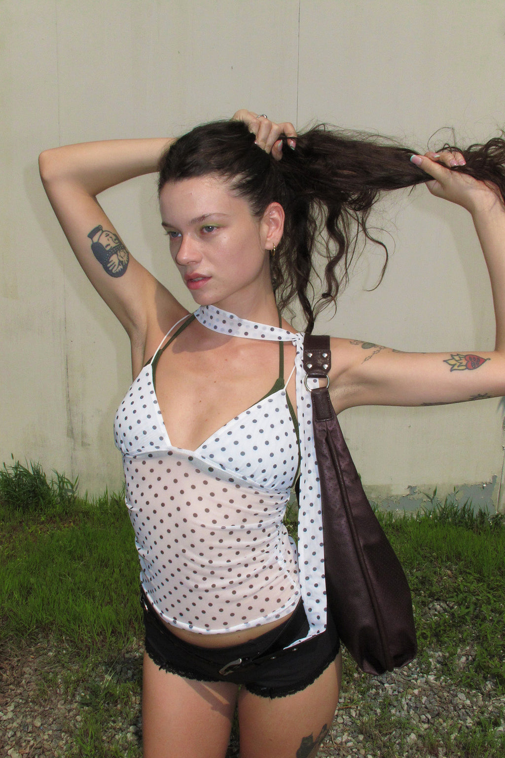 YEOMIM medium slash hobo bag (punching brown)